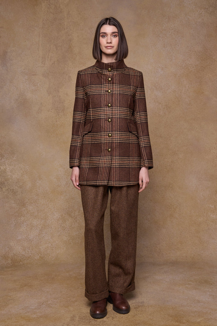 Lynn Tweed Coat - Tobacco Check