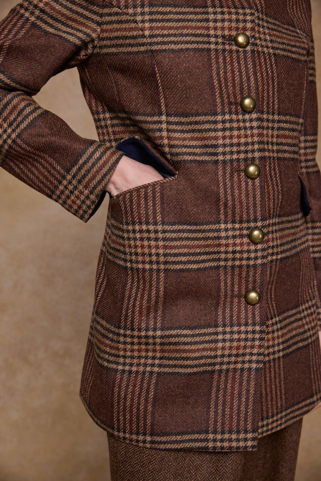 Lynn Tweed Coat - Tobacco Check