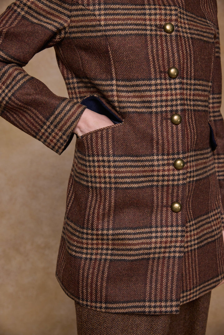 Lynn Tweed Coat - Tobacco Check