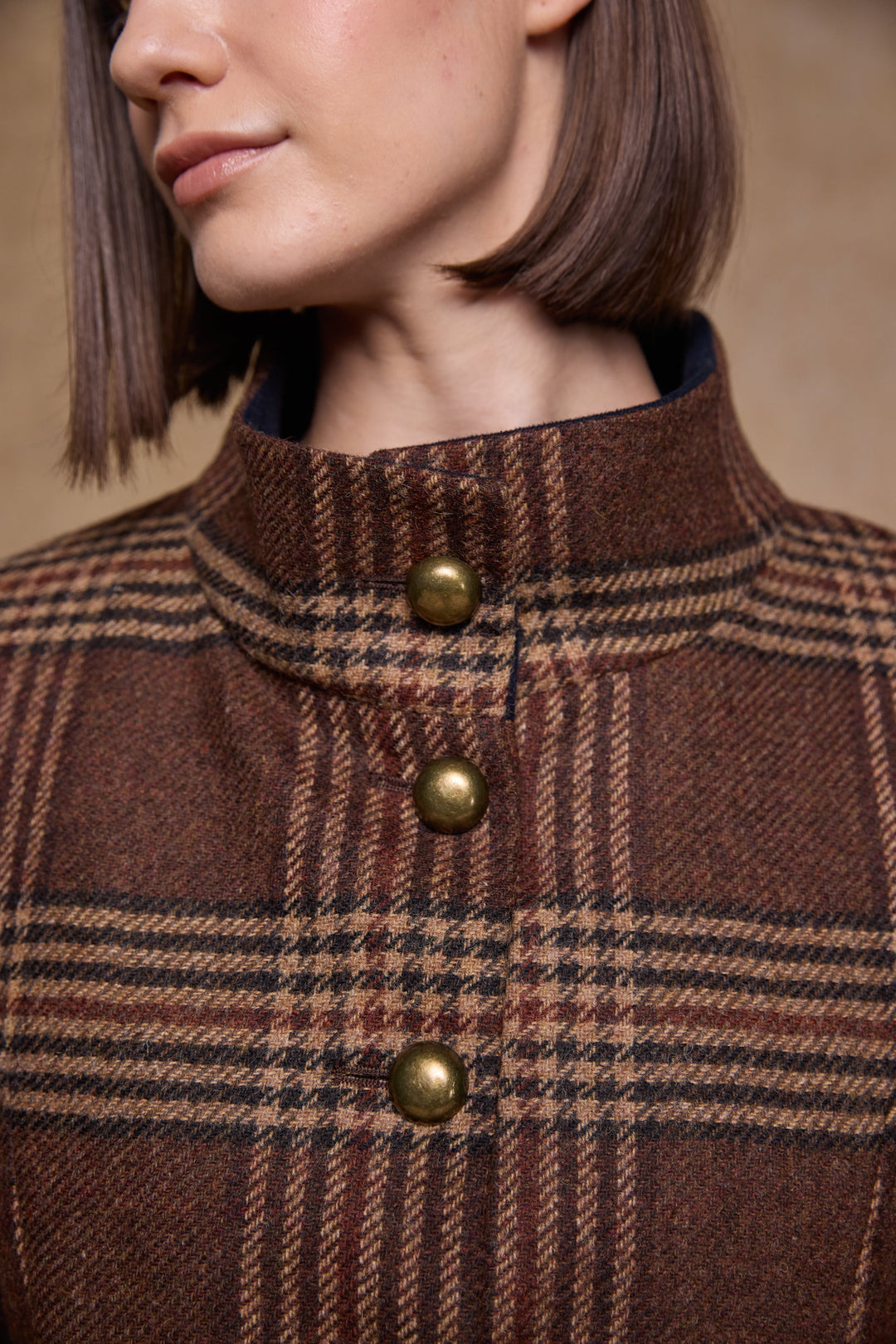 Lynn Tweed Coat - Tobacco Check