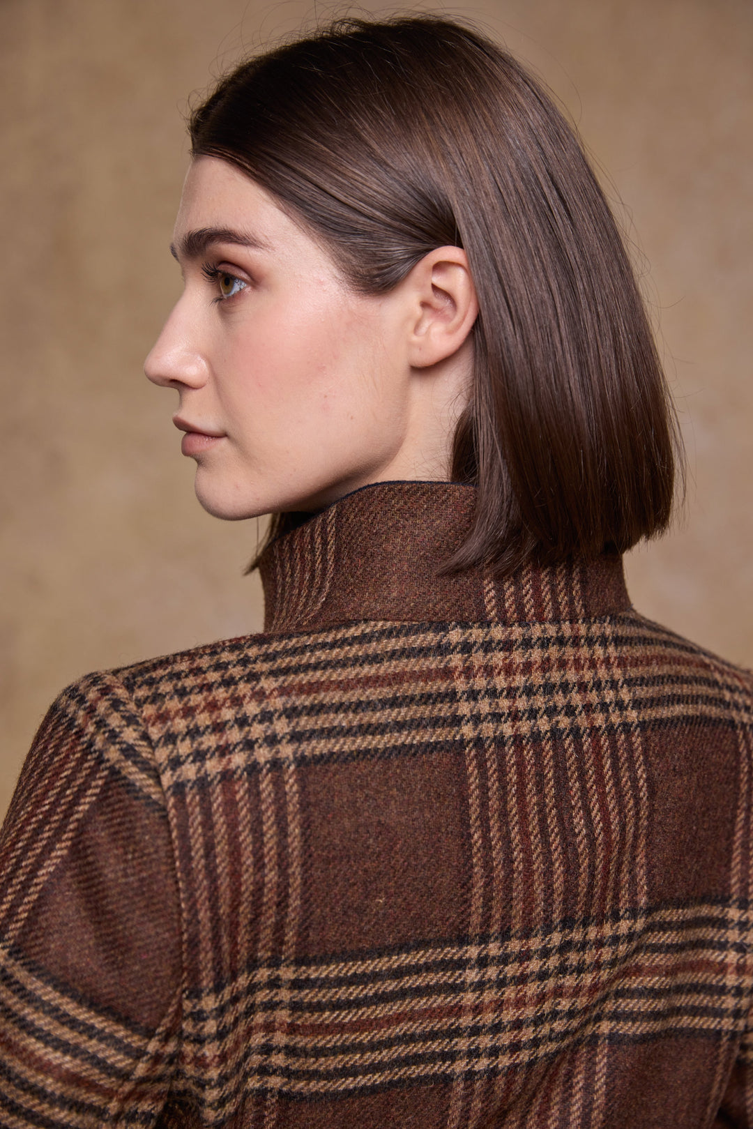Lynn Tweed Coat - Tobacco Check