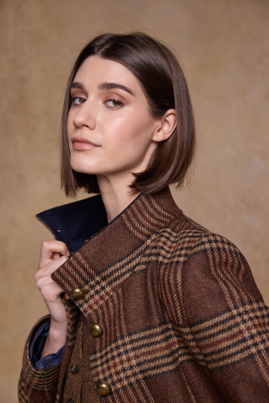 Lynn Tweed Coat - Tobacco Check