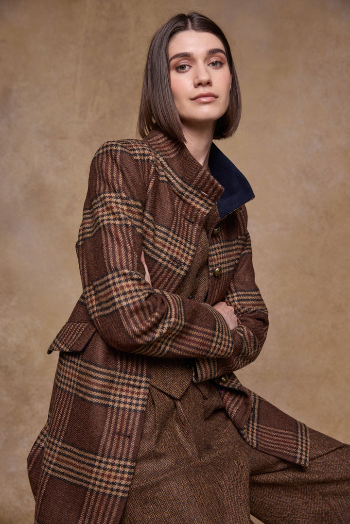 Lynn Tweed Coat - Tobacco Check