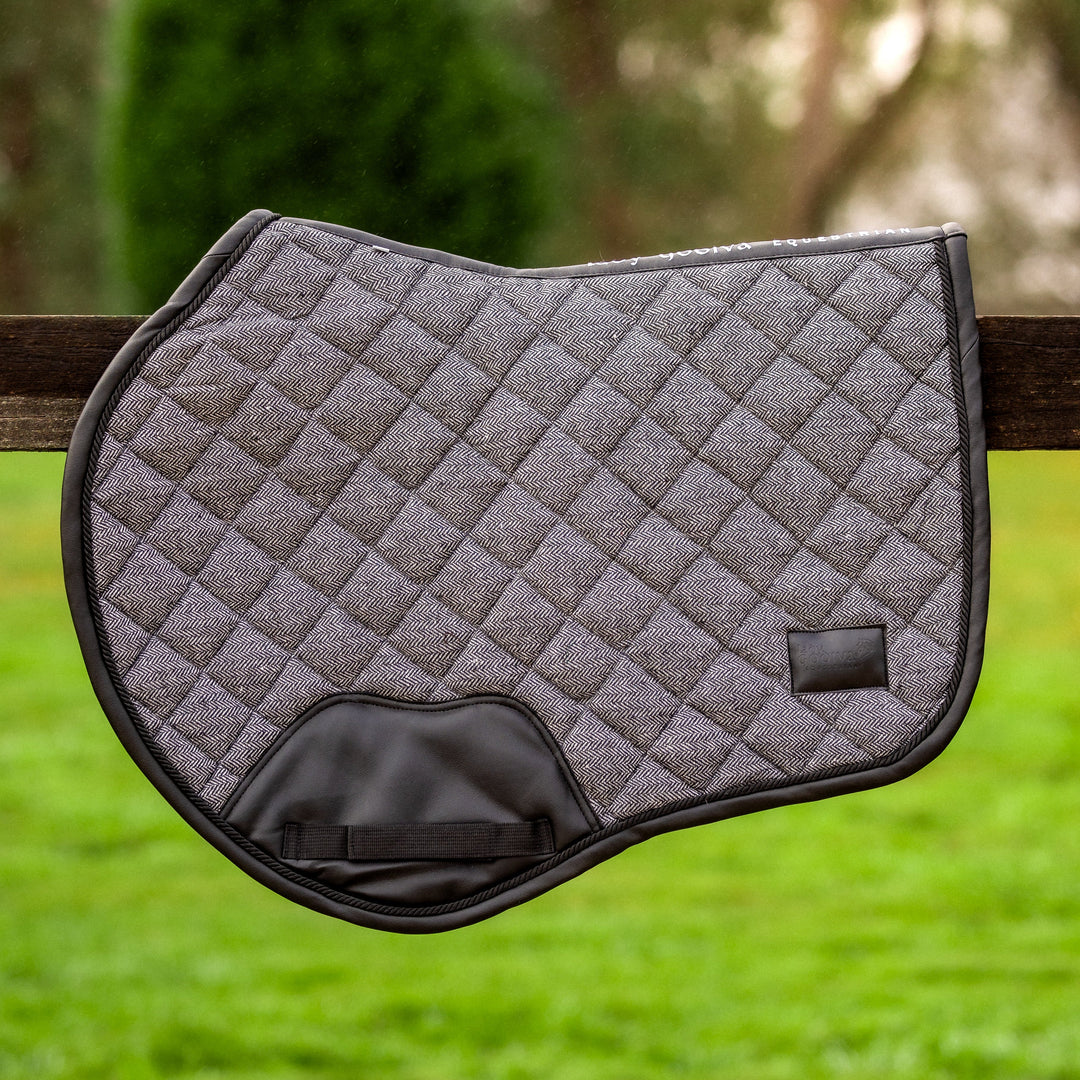 Tweed Saddle Pad - Black - Saddle Pads by Lady Godiva Equestrian