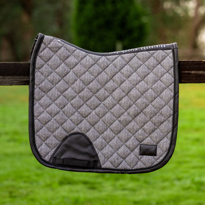 Tweed Saddle Pad - Black - Saddle Pads by Lady Godiva Equestrian - view 2