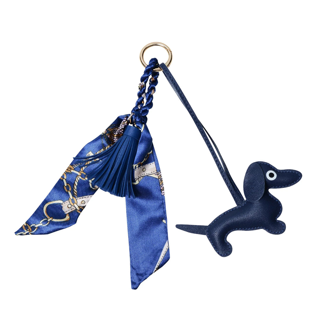 Deluxe Sausage Dog Keyring | Navy