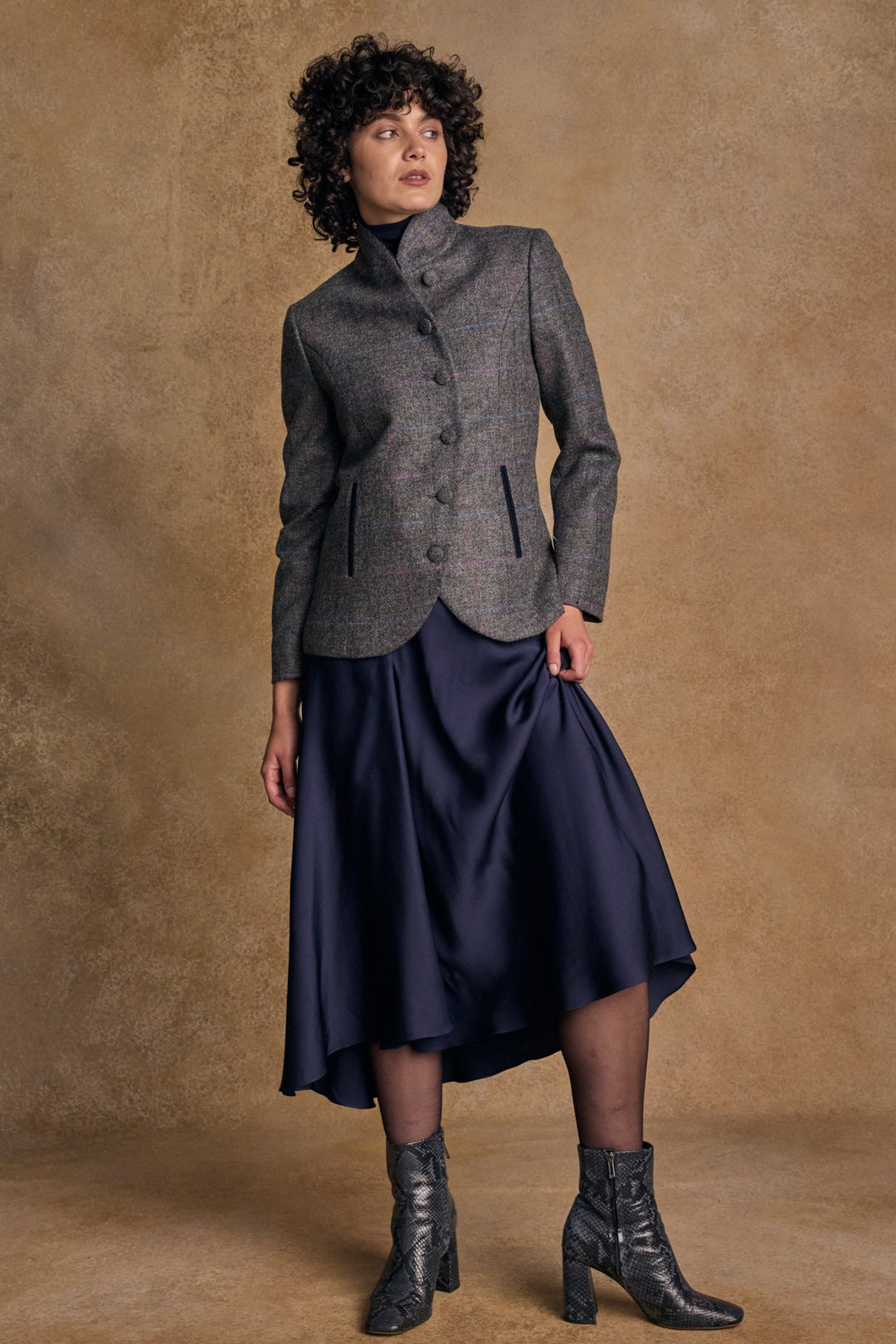 Jack Murphy Ireland - Nicole Tweed Jacket - Grey Windowpane - Tweed