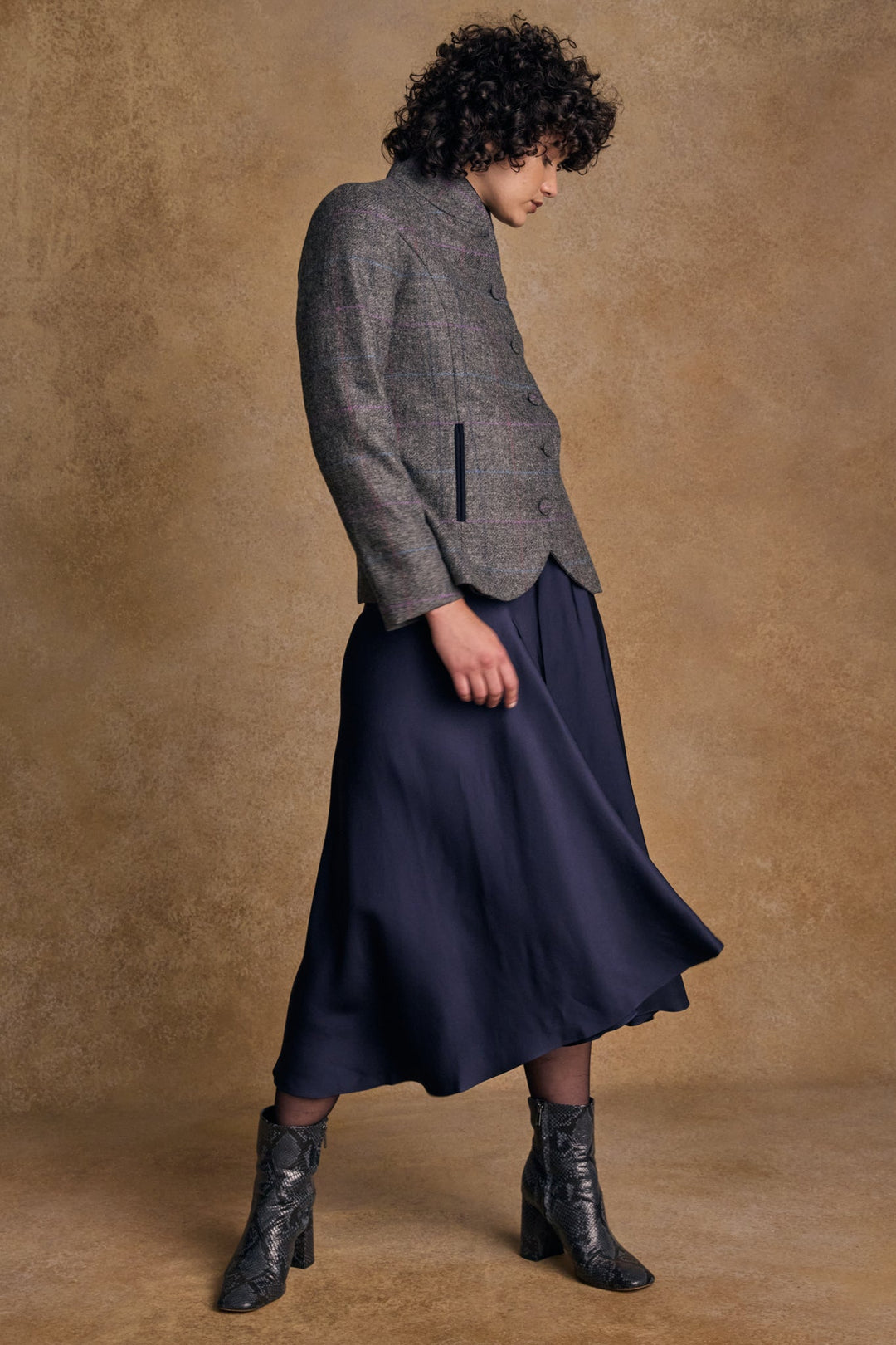 Jack Murphy Ireland - Nicole Tweed Jacket - Grey Windowpane - Tweed