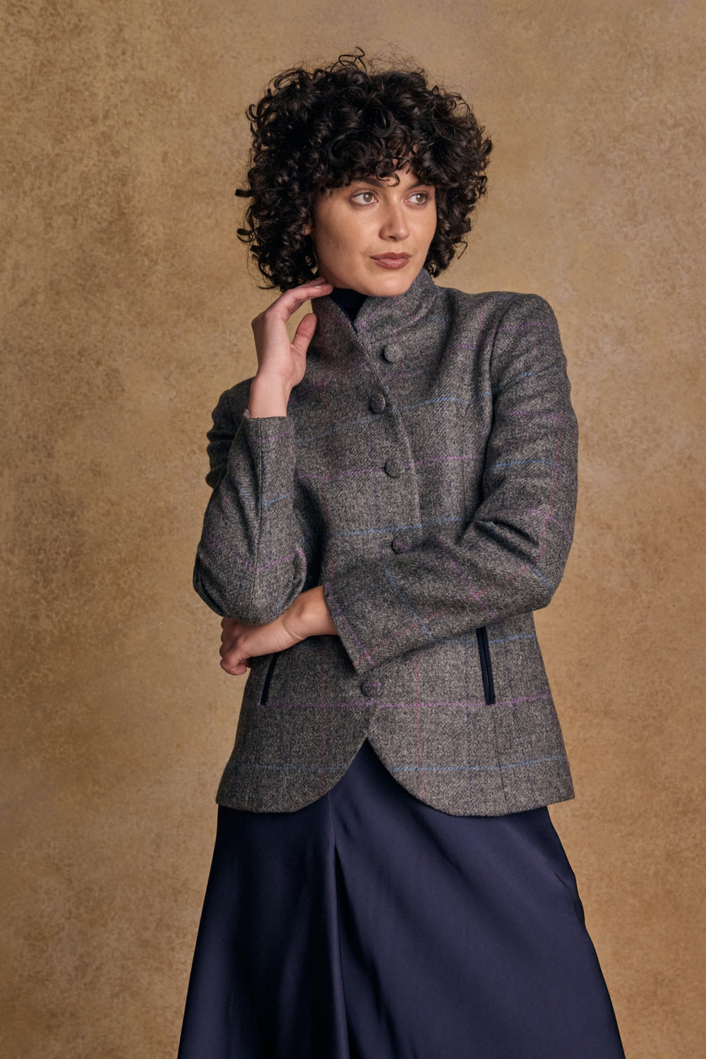 Jack Murphy Ireland - Nicole Tweed Jacket - Grey Windowpane - Tweed