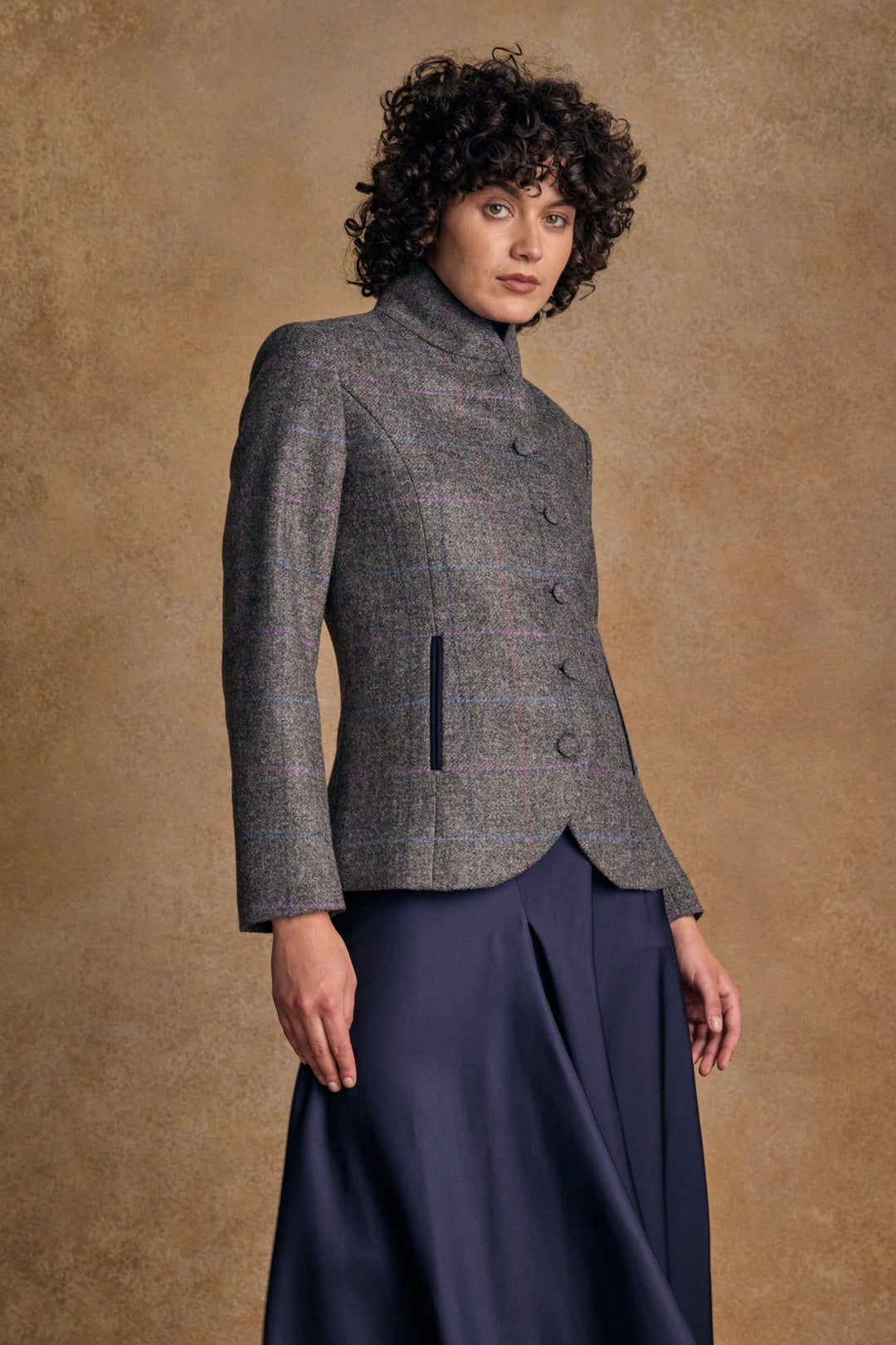 Jack Murphy Ireland - Nicole Tweed Jacket - Grey Windowpane - Tweed