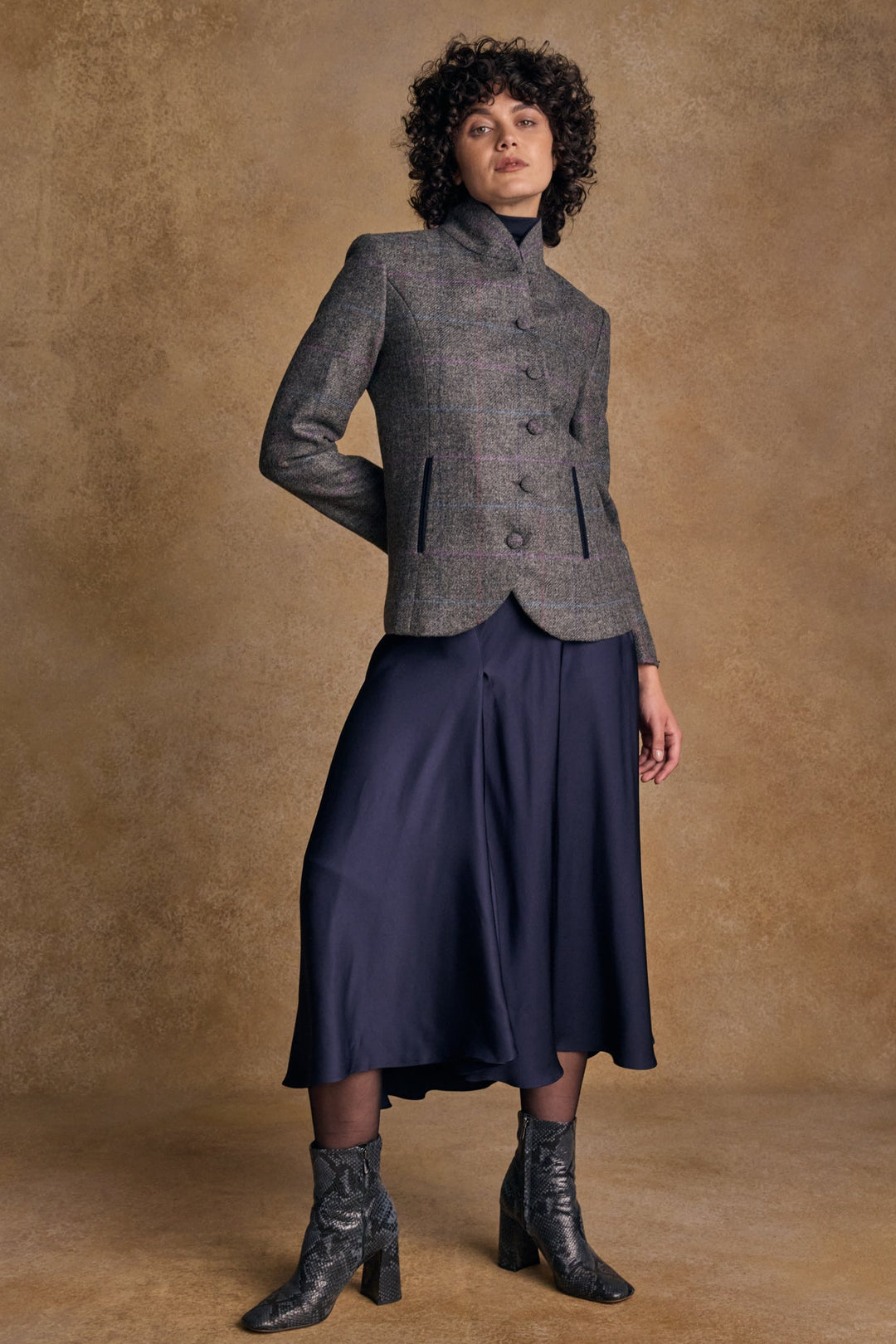 Jack Murphy Ireland - Nicole Tweed Jacket - Grey Windowpane - Tweed