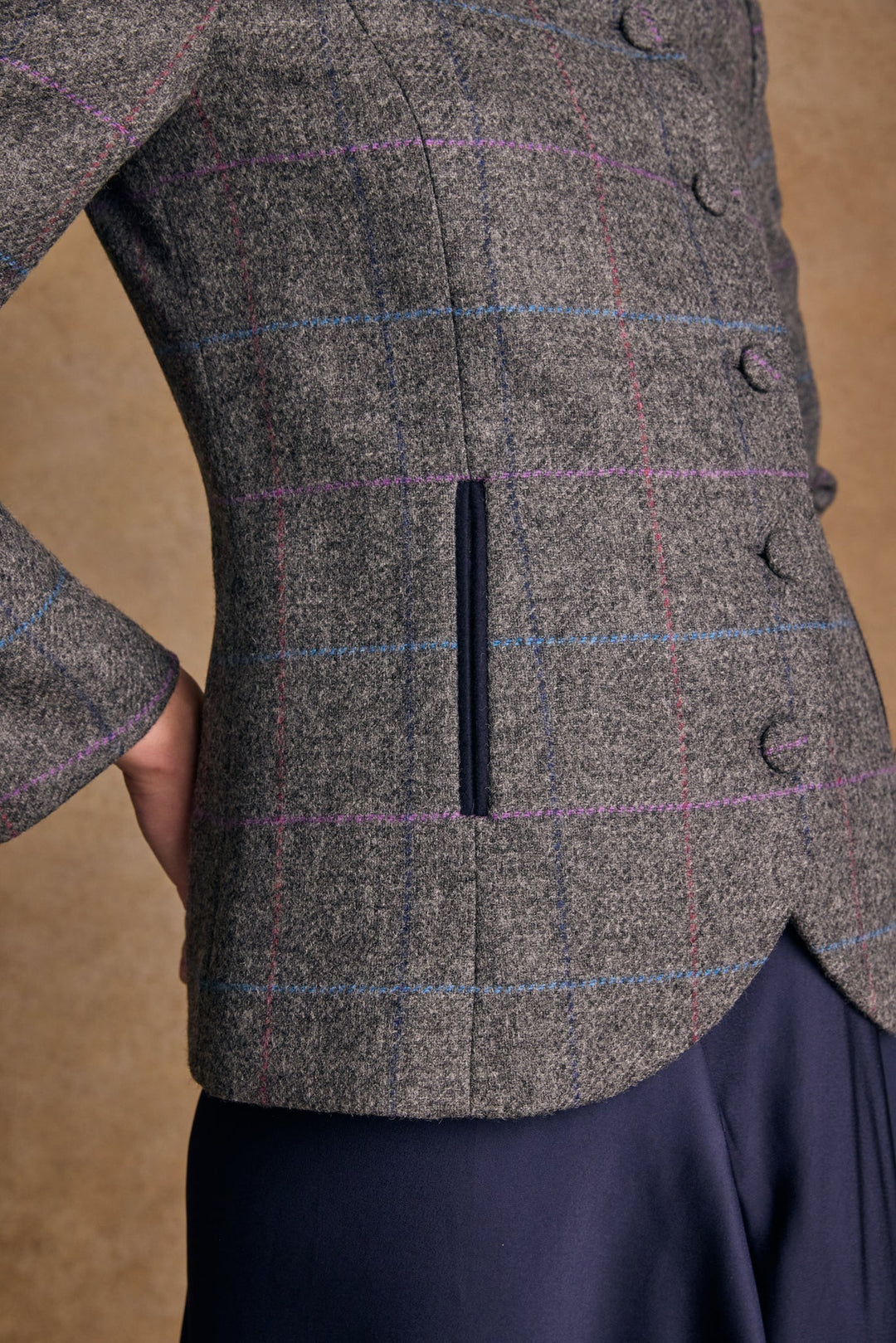 Jack Murphy Ireland - Nicole Tweed Jacket - Grey Windowpane - Tweed