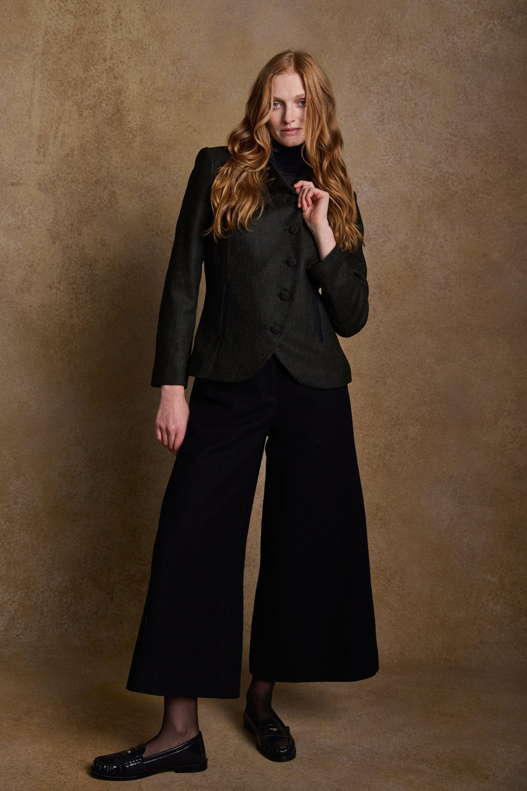 Jack Murphy Ireland - Enya Wool Culottes - Navy Melton - Tweed
