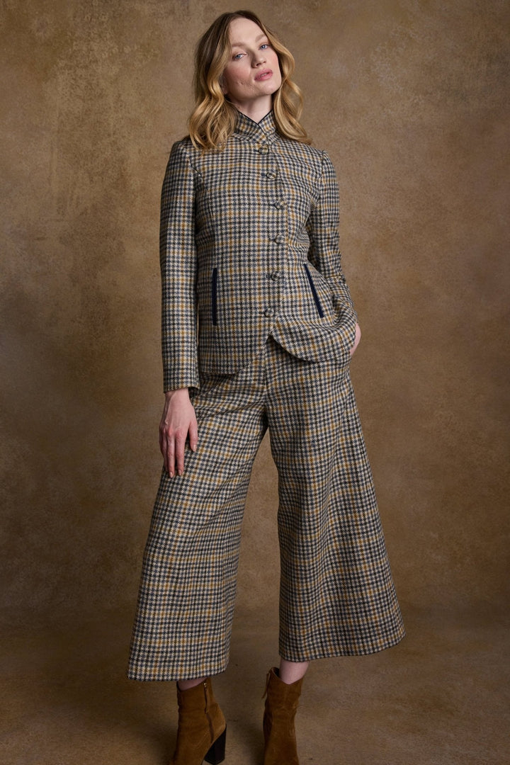 Jack Murphy Ireland - Enya Tweed Culottes - Saffron Cobalt Check - Tweed