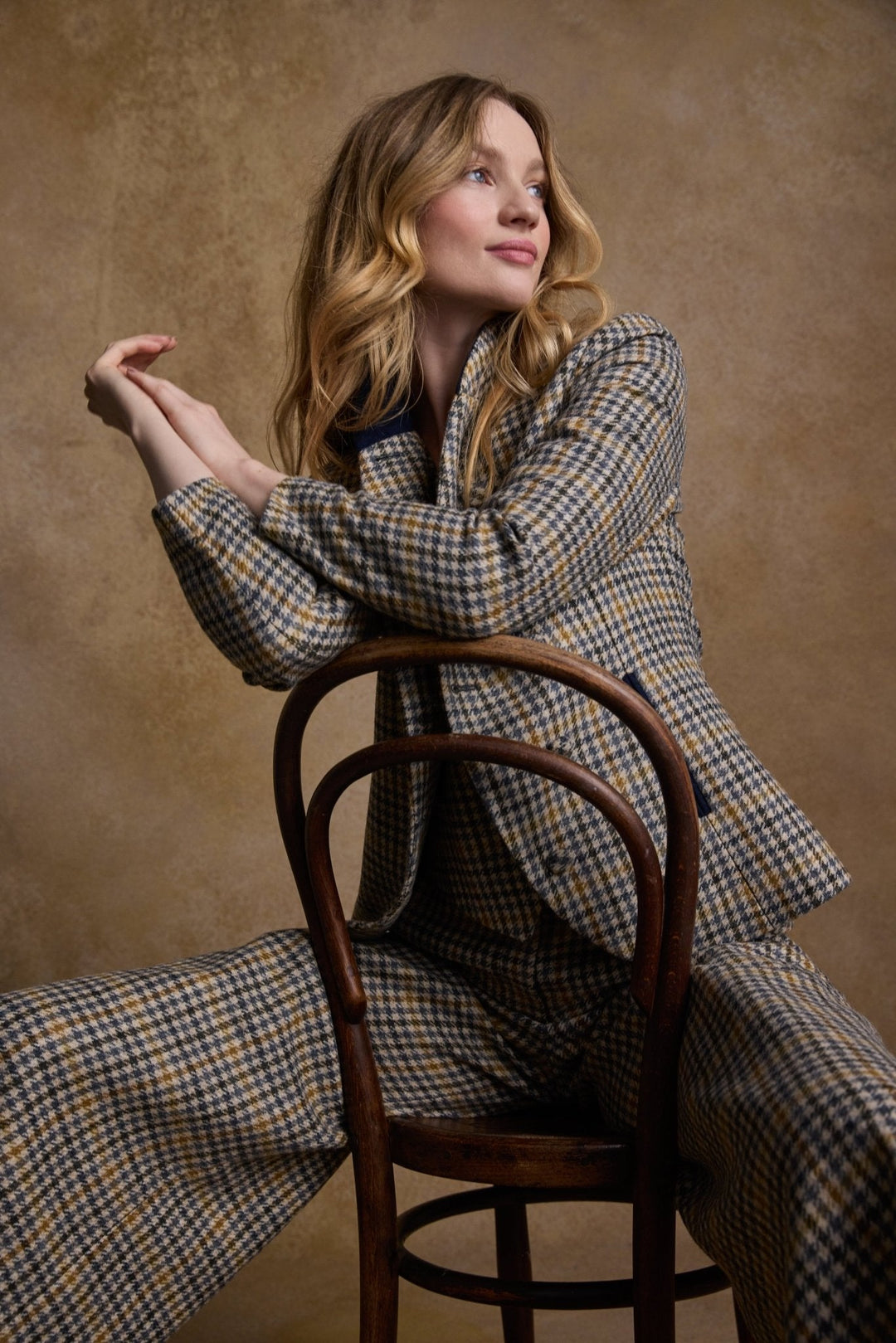 Jack Murphy Ireland - Enya Tweed Culottes - Saffron Cobalt Check - Tweed