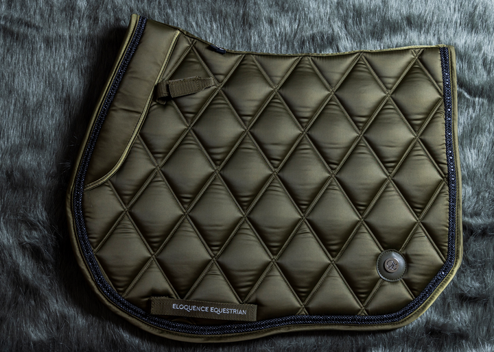 'The Majesty' Olive Green Jewel Jump Saddle Pad - Saddle Pads by Eloquence Equestrian
