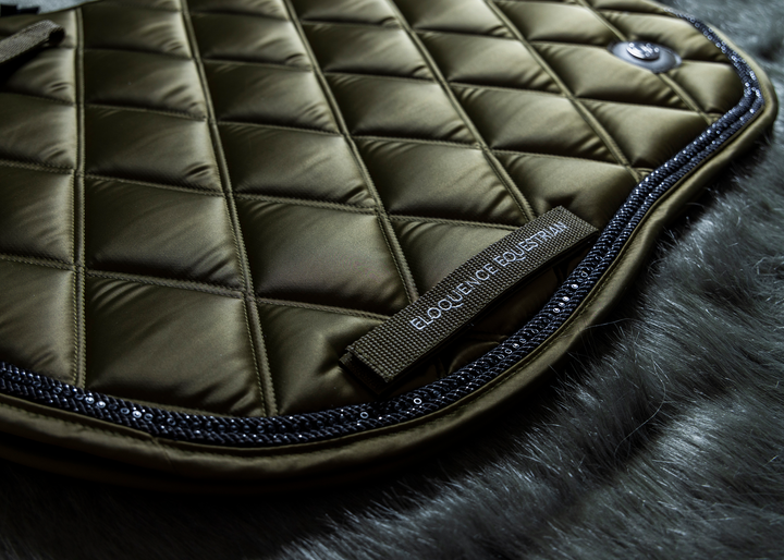 'The Majesty' Olive Green Jewel Jump Saddle Pad - Saddle Pads by Eloquence Equestrian - view 3