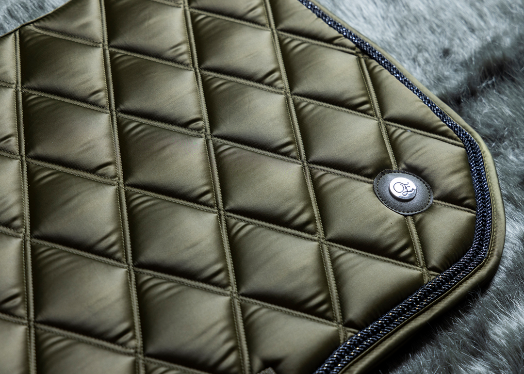 'The Majesty' Olive Green Jewel Jump Saddle Pad - Saddle Pads by Eloquence Equestrian - view 2