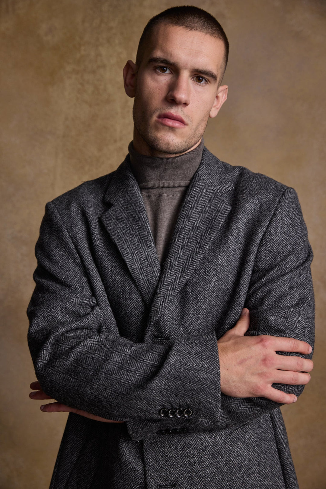 Jack Murphy Ireland - Owen Tweed Coat - Charcoal Wide Herringbone - Tweed