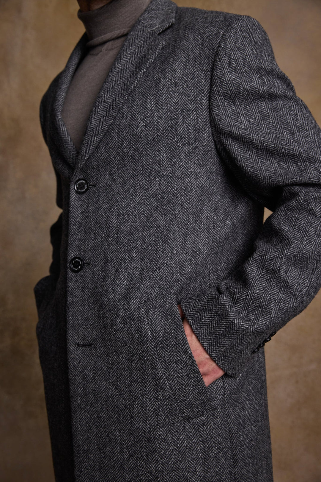 Jack Murphy Ireland - Owen Tweed Coat - Charcoal Wide Herringbone - Tweed