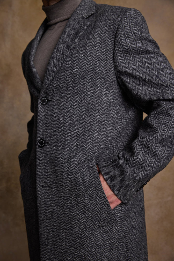 Jack Murphy Ireland - Owen Tweed Coat - Charcoal Wide Herringbone - Tweed