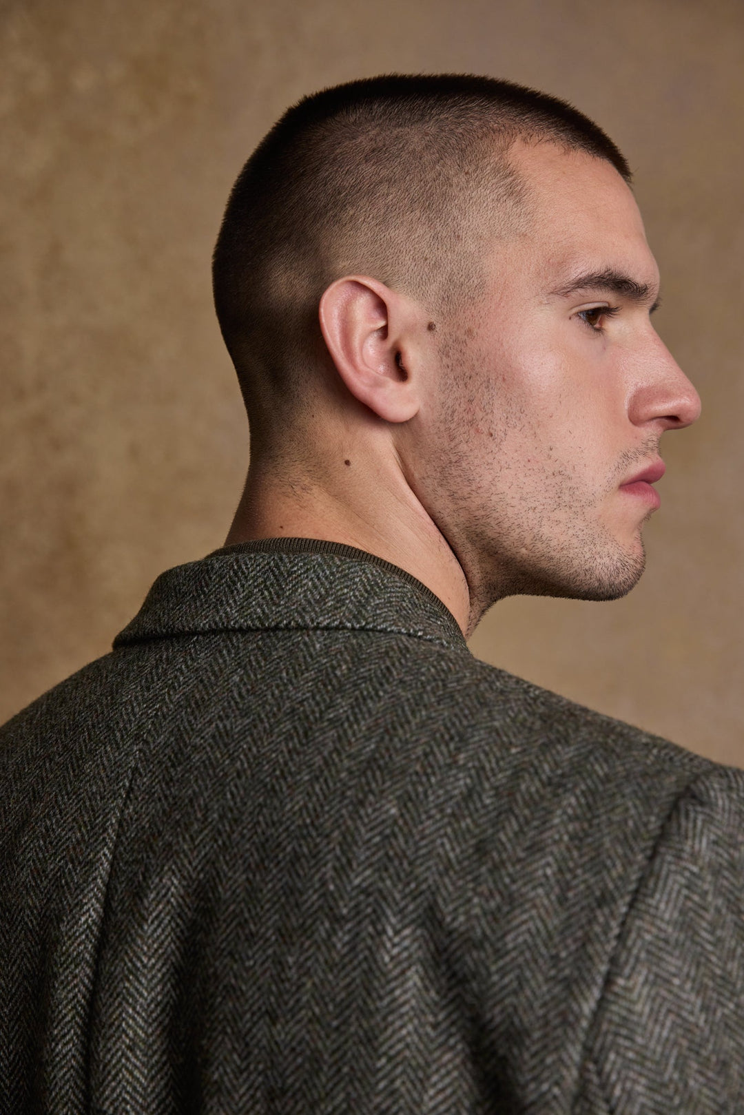 Jack Murphy Ireland - Owen Tweed Coat - Olive Wide Herringbone - Tweed