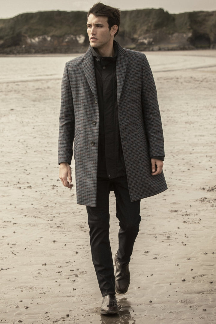 Jack Murphy Ireland - Owen Tweed Coat - Navy Hacking Check - Tweed