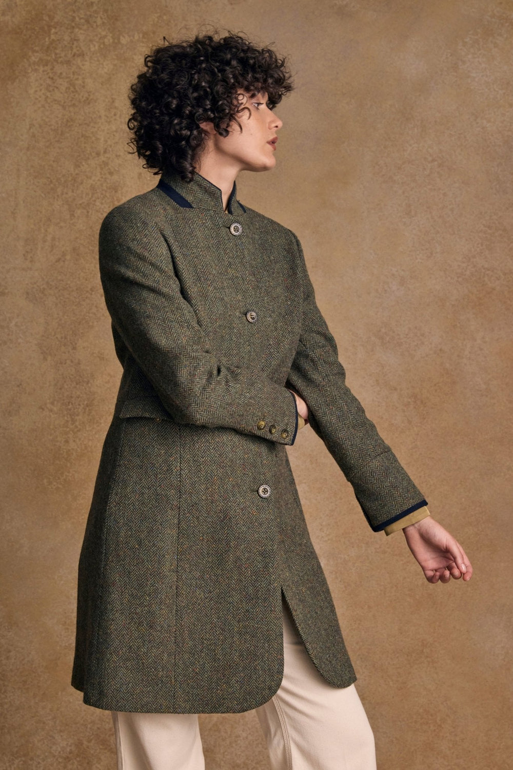 Jack Murphy Ireland - Pamela Tweed Coat - Donegal Moss Herringbone - Tweed