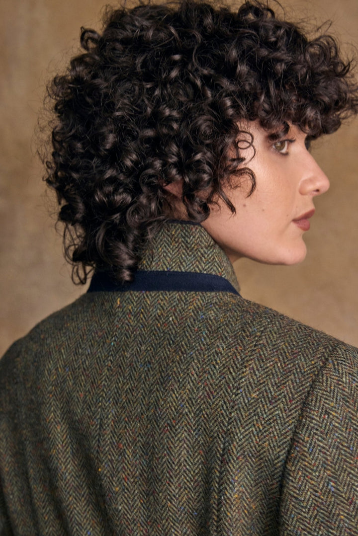 Jack Murphy Ireland - Pamela Tweed Coat - Donegal Moss Herringbone - Tweed