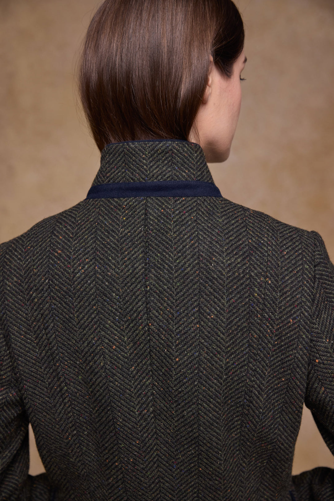 Pamela Tweed Coat - Donegal Pine Herringbone