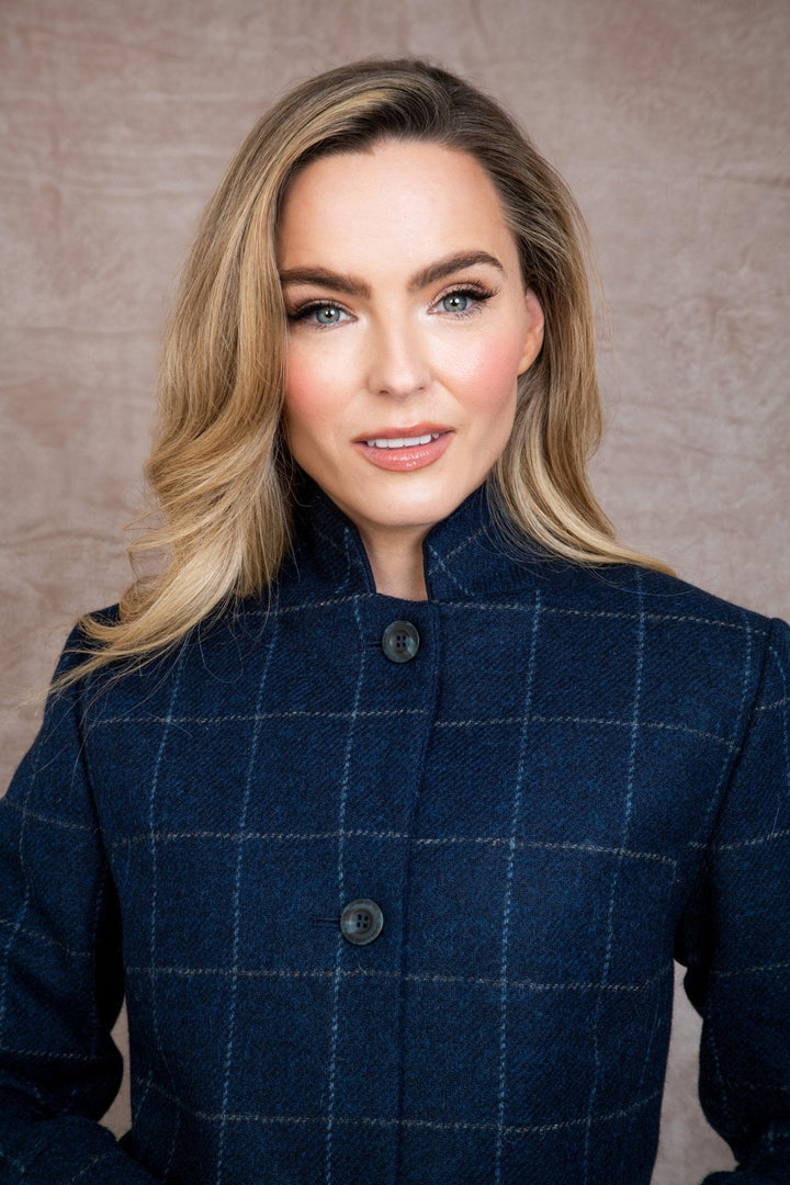Jack Murphy Ireland - Pamela Tweed Coat - Navy Check - Tweed