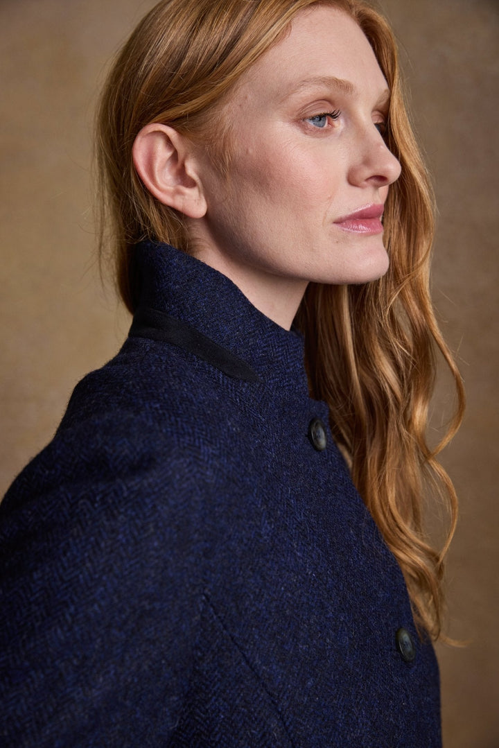 Jack Murphy Ireland - Pamela Tweed Coat - Navy Herringbone - Tweed