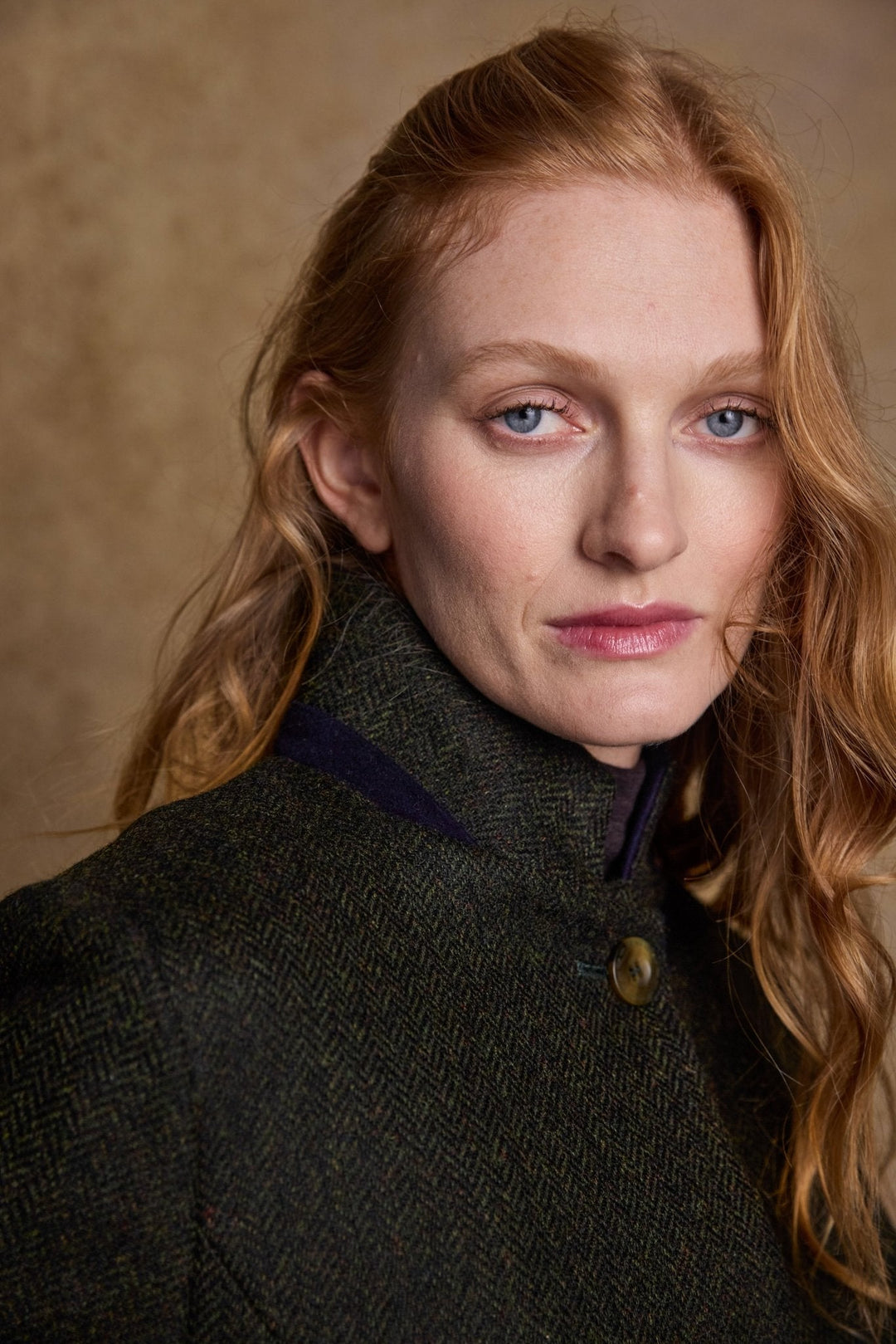 Jack Murphy Ireland - Pamela Tweed Coat - Green Herringbone - Tweed