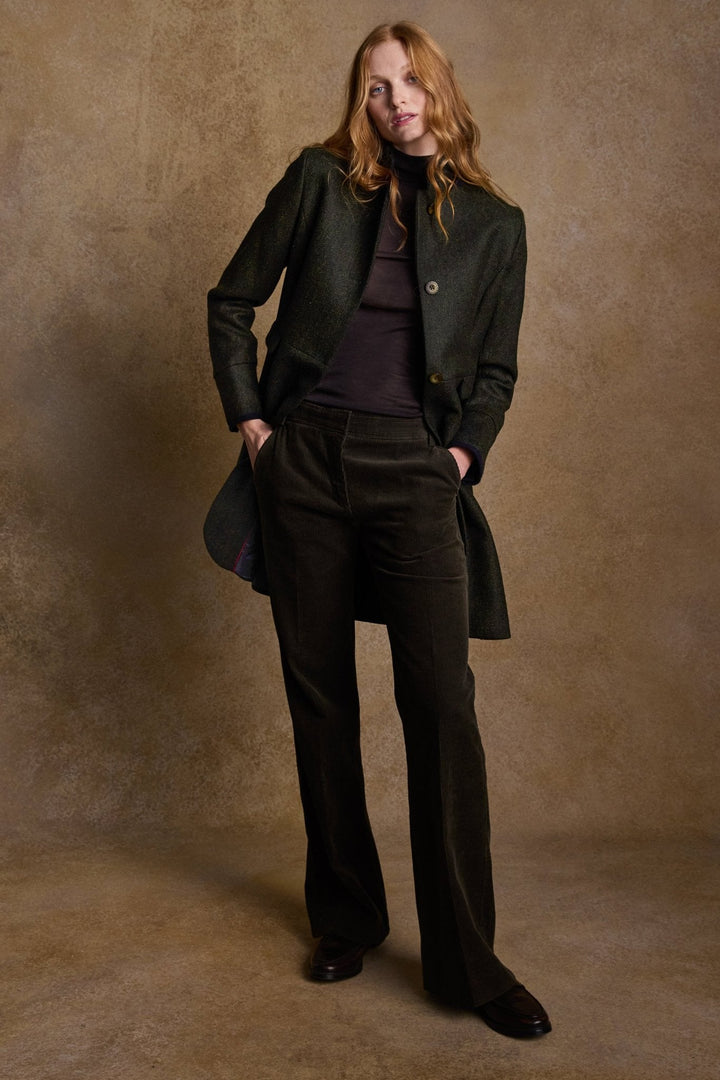 Jack Murphy Ireland - Pamela Tweed Coat - Green Herringbone - Tweed