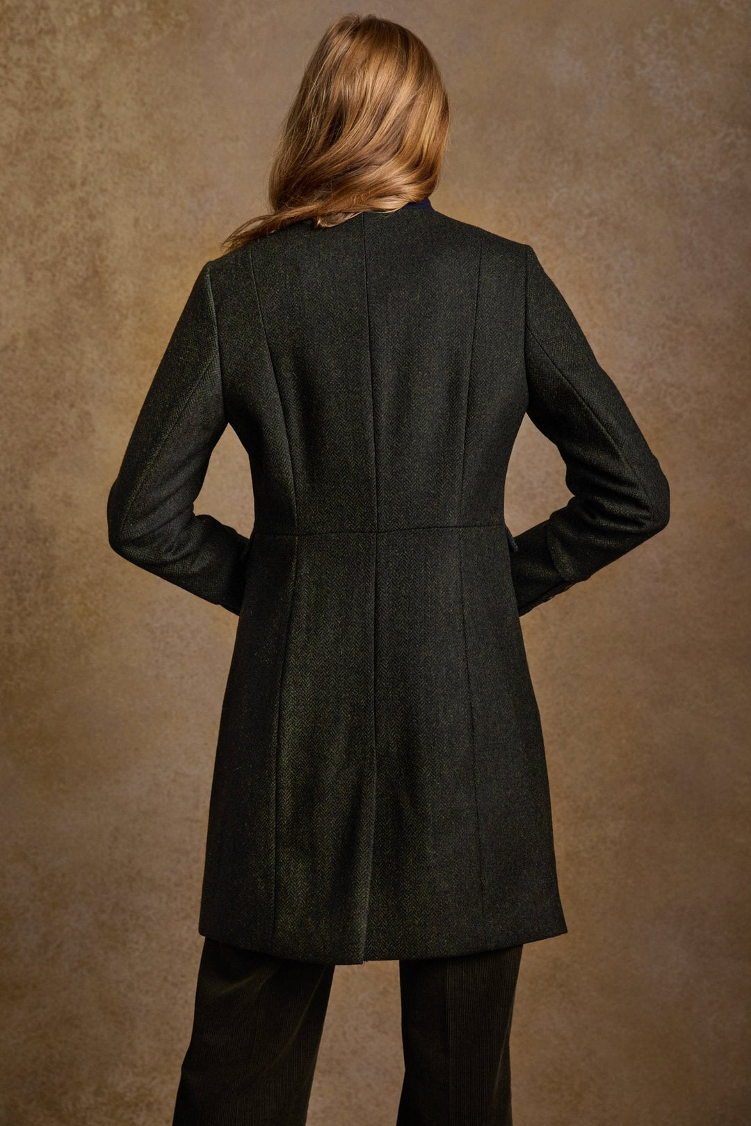 Jack Murphy Ireland - Pamela Tweed Coat - Green Herringbone - Tweed