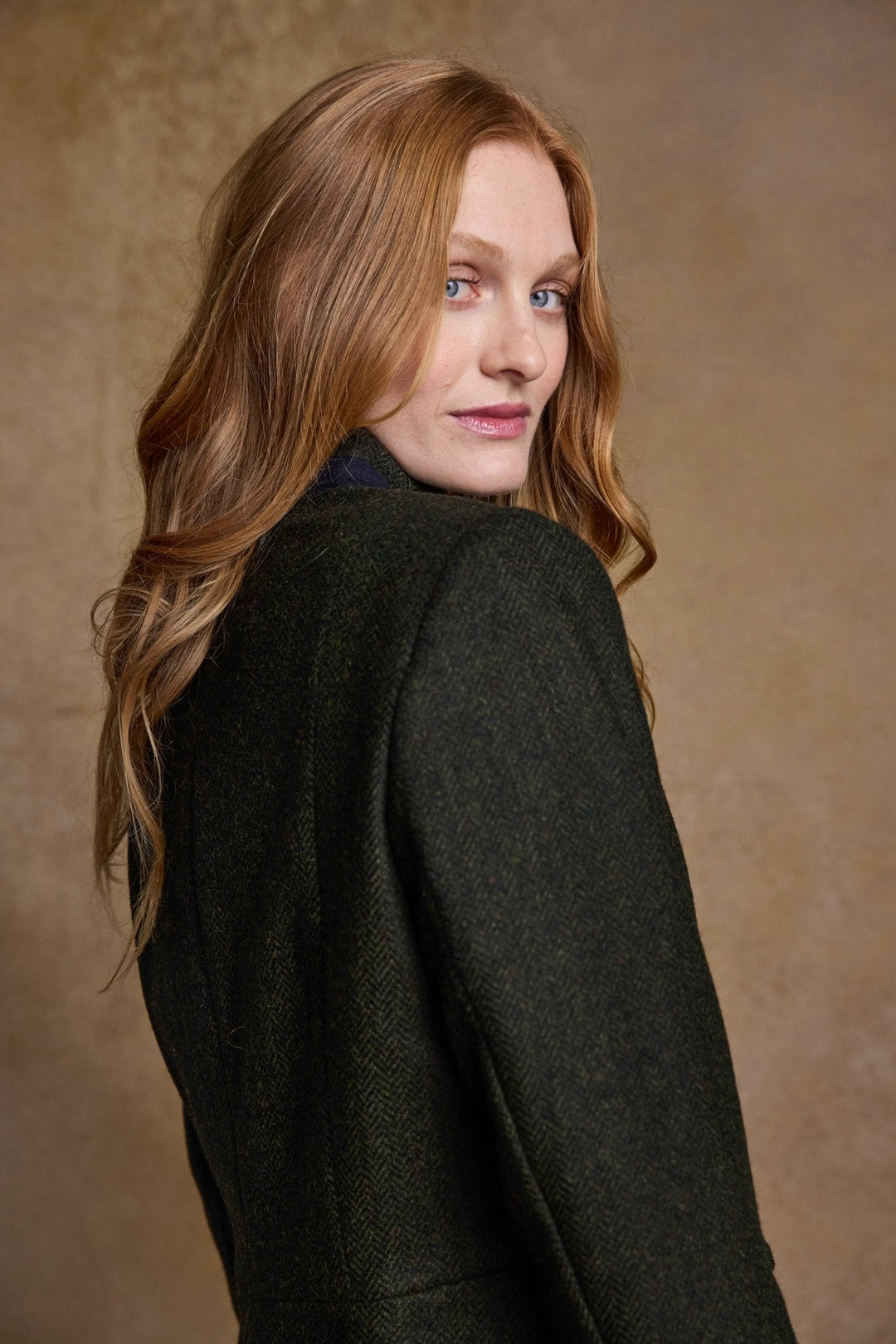 Jack Murphy Ireland - Pamela Tweed Coat - Green Herringbone - Tweed