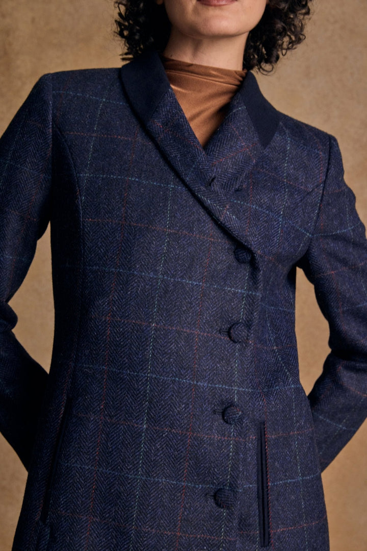Jack Murphy Ireland - Robin Tweed Coat - Navy Windowpane - Tweed