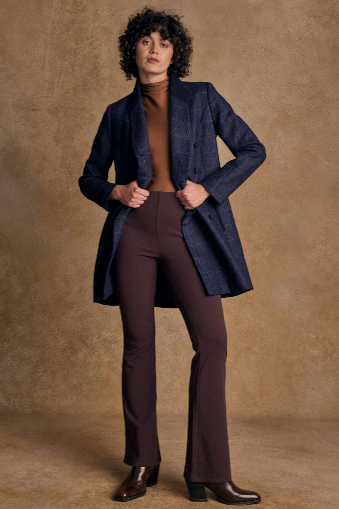 Jack Murphy Ireland - Robin Tweed Coat - Navy Windowpane - Tweed