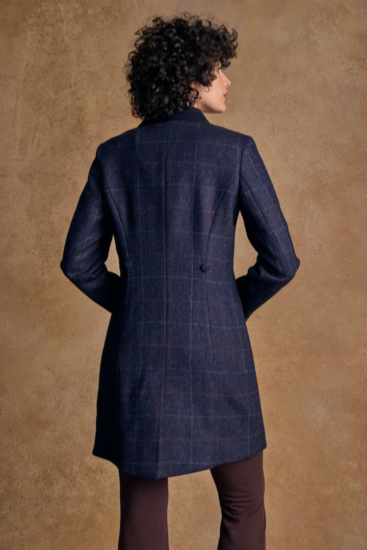 Jack Murphy Ireland - Robin Tweed Coat - Navy Windowpane - Tweed