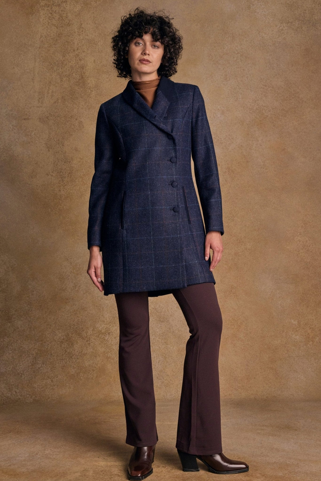 Jack Murphy Ireland - Robin Tweed Coat - Navy Windowpane - Tweed