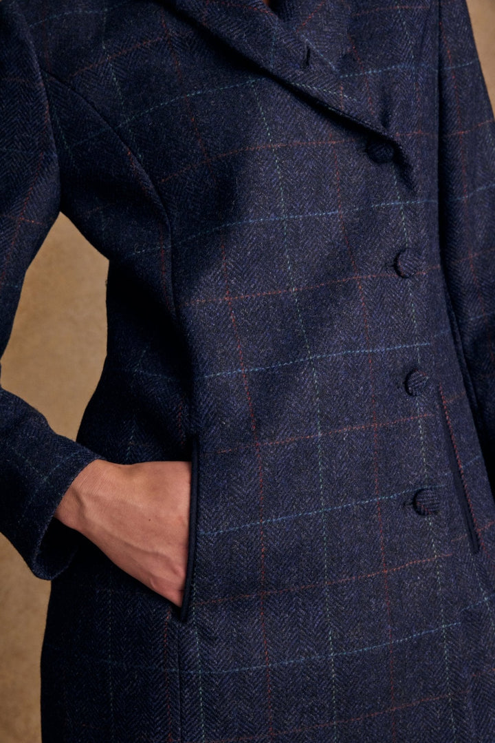 Jack Murphy Ireland - Robin Tweed Coat - Navy Windowpane - Tweed