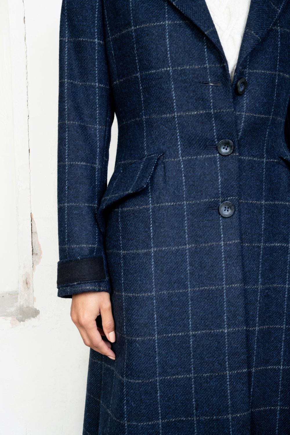 Jack Murphy Ireland - Fran Tweed Coat - Navy Check - Tweed