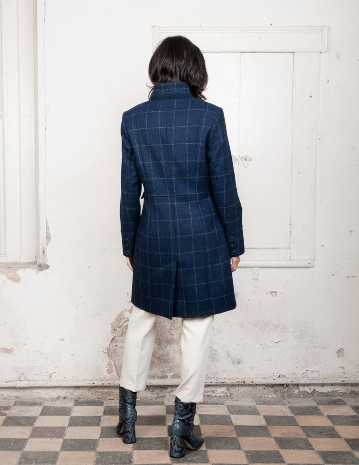 Jack Murphy Ireland - Pamela Tweed Coat - Navy Check - Tweed