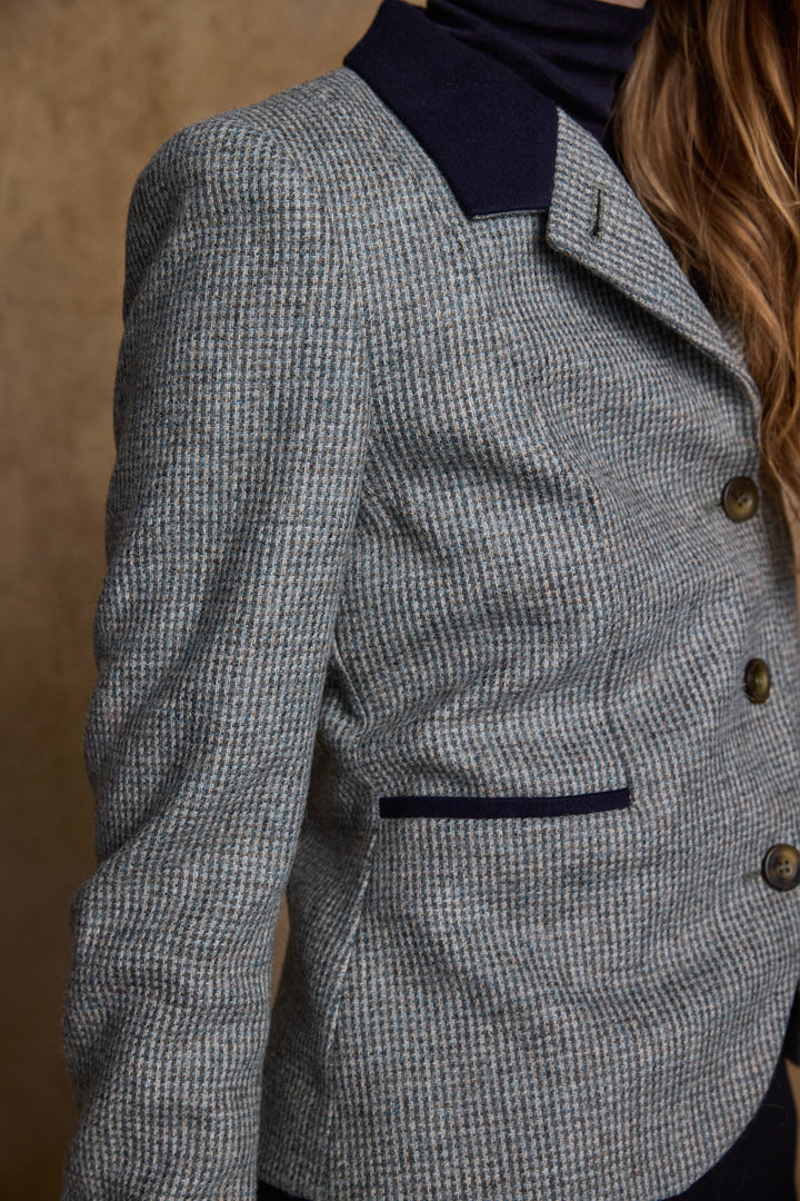 Sasha Tweed Jacket - Jade Weave Herringbone