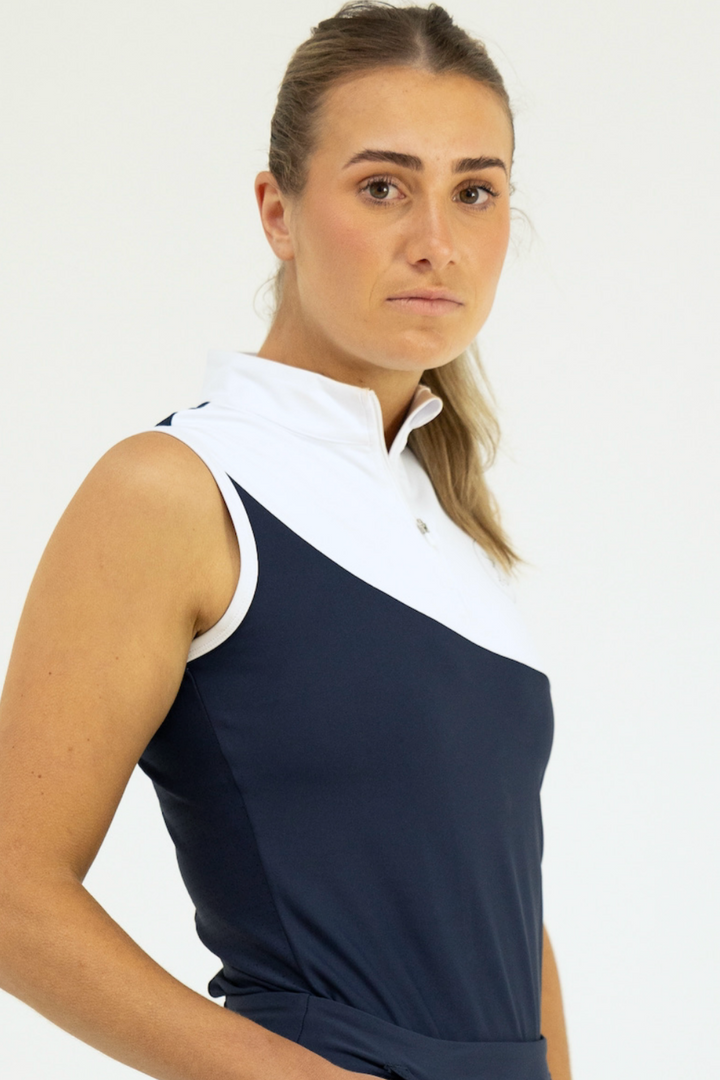 Elite Snow White and Navy Tank