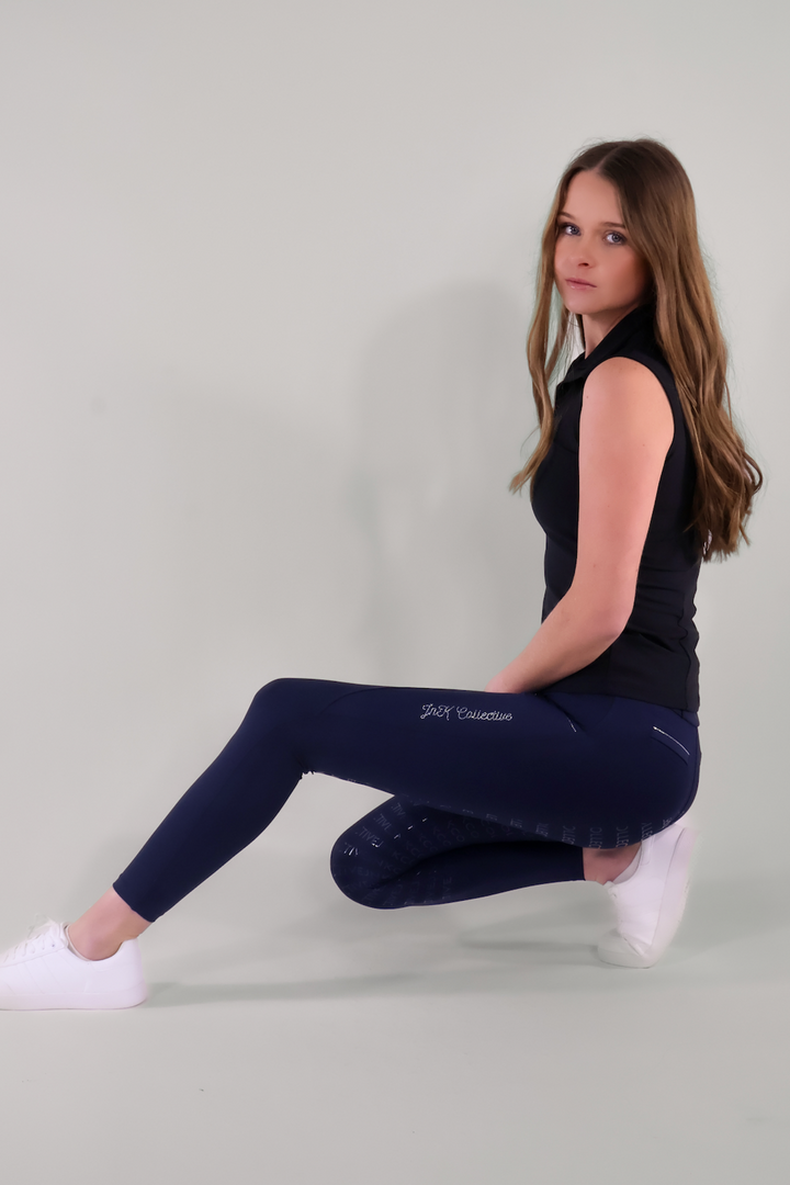 Diamond Hybrid Tights-Navy