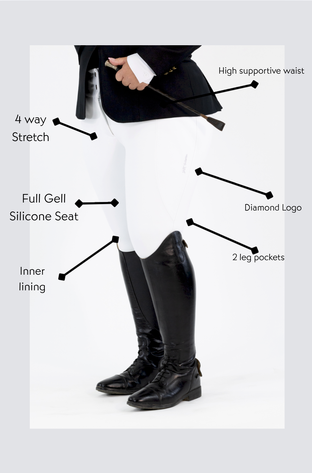 Competition Breeches-Diamond Snow White