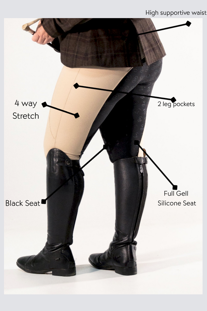 Competition Breeches-Stone with Black Seat
