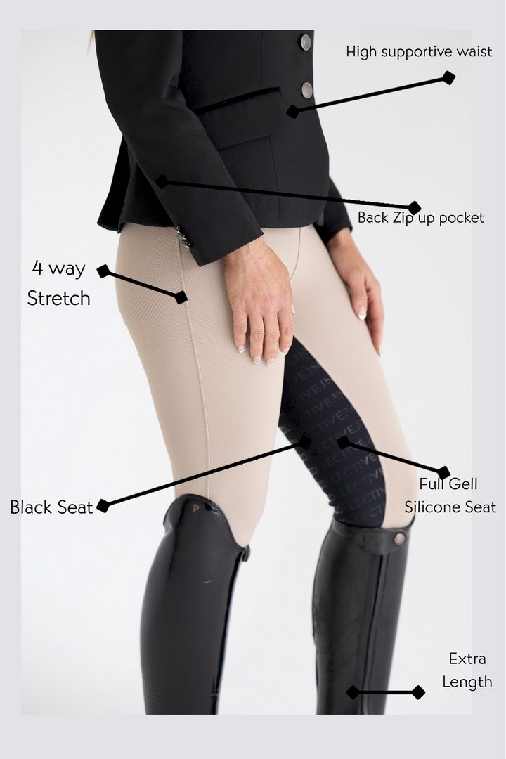 Competition Tights Stone with Black Seat