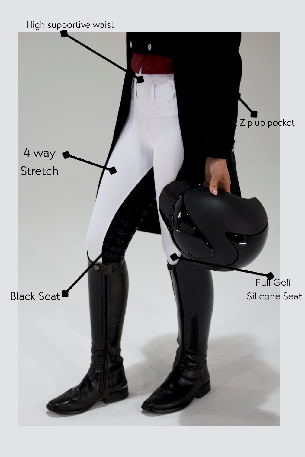 Competition Tights- Snow White with Black Seat
